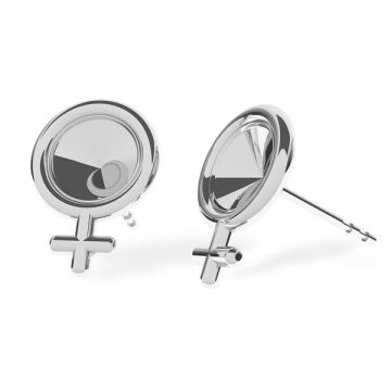 Woman symbol earring base Swarovski, sterling silver 925, ODL-00353 KLS (1122 SS 29)*PT - Platinum Plated