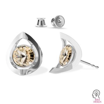 Round earring base Swarovski, sterling silver 925, ODL-00360 KLS (1122 SS 29)