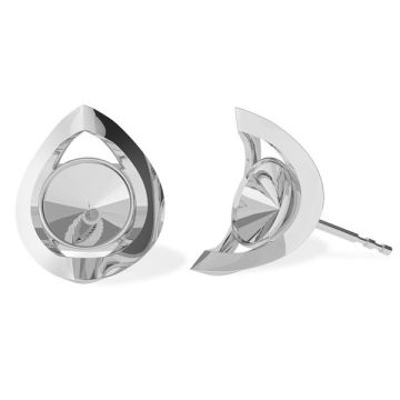 Round earring base Swarovski, sterling silver 925, ODL-00360 KLS (1122 SS 29)*PT - Platinum Plated