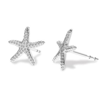 Starfish earring, sterling silver 925, ODL-00354 KLS*PT - Platinum Plated