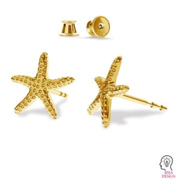 Starfish earring, sterling silver 925, ODL-00354 KLS