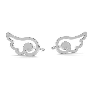 Wing earrings, sterling silver 925, LK-1253 - 0,50 - KLS*PT - Platinum Plated