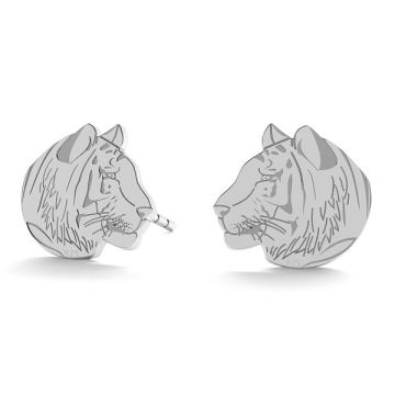 Tiger earrings, sterling silver 925, LK-0892 KLS - 0,50*PT - Platinum Plated