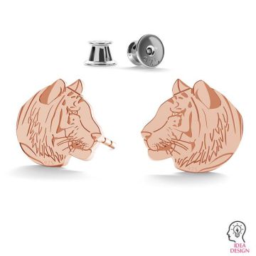 Tiger earrings, sterling silver 925, LK-0892 KLS - 0,50