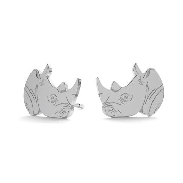 Rhinoceros earrings, sterling silver 925, LK-0893 KLS - 0,50*PT - Platinum Plated