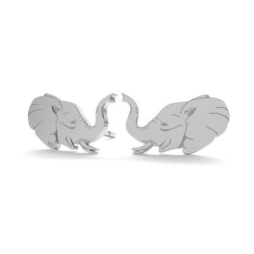 Elephant earrings, sterling silver 925, KLS LK-0897 - 0,50 7x11 mm (L+R)*PT - Platinum Plated