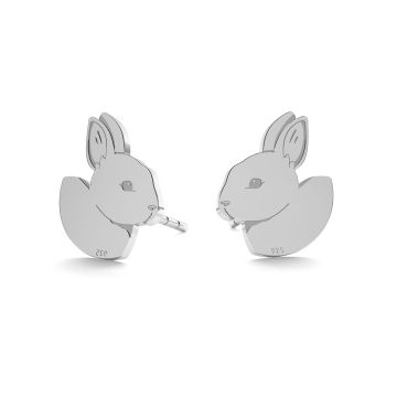 Hare earrings, sterling silver 925, LK-0898 KLS - 0,50*PT - Platinum Plated