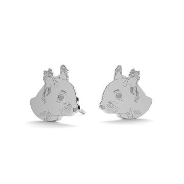 Squirrel earrings, sterling silver 925, LK-0908 KLS - 0,50*PT - Platinum Plated