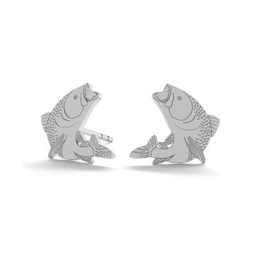 Fish earrings, sterling silver 925, LK-0910 KLS - 0,50*PT - Platinum Plated