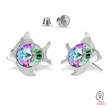 Fish earring base Swarovski, sterling silver 925, ODL-00361 KLS (1122 SS 29) L+R