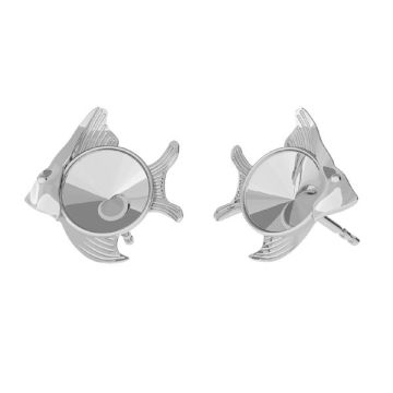 Fish earring base Swarovski, sterling silver 925, ODL-00361 KLS (1122 SS 29) L+R*PT - Platinum Plated