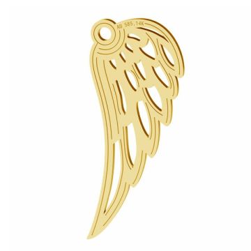 Angel wing gold pendant, AU 585 14K, LKZ-01305R - 0,30 10,1x25,4 mm*Gold AU 585, 14K