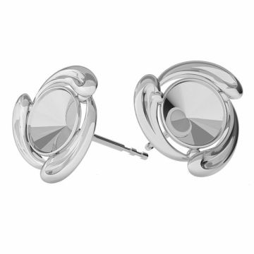 Round earring base Swarovski, sterling silver 925, ODL-00374 KLS (1122 SS 29)*PT - Platinum Plated