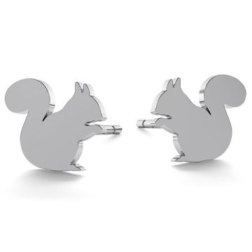 Squirrel earrings, sterling silver 925, LK-0615 KLS - 0,50 (L+R)*PT - Platinum Plated