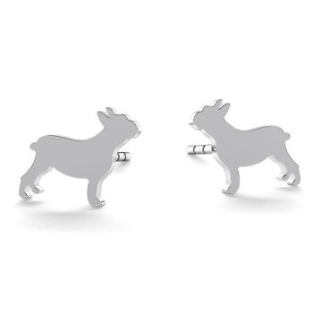 Dog earrings, sterling silver 925, KLS (L+R) LK-0615 - 0,50 7x8 mm