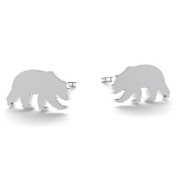 Bear earrings, sterling silver 925, LK-0615 KLS - 0,50 (L+R)