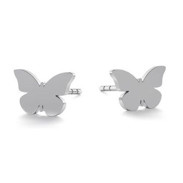 Butterfly earrings, sterling silver 925, LK-0615 KLS - 0,50*PT - Platinum Plated