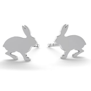 Hare earrings, sterling silver 925, KLS LK-0615 - 0,50 7,8x8 mm (L+R)