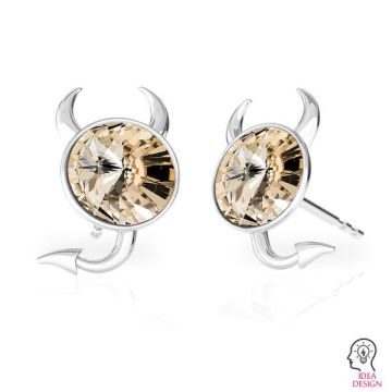 Devil earring base Swarovski, sterling silver 925, KLS ODL-00377 7,5x12,5 mm (1122 SS 29) (L+R)