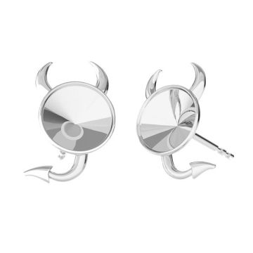 Devil earring base Swarovski, sterling silver 925, KLS ODL-00377 7,5x12,5 mm (1122 SS 29) (L+R)*PT - Platinum Plated