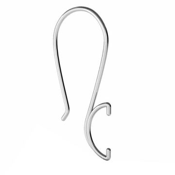 Closed ear wire, sterling silver 925, BO 64*PT - Platinum Plated