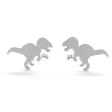 Dinosaur Rex earrings, sterling silver 925, LK-0615 KLS - 0,50 (L+R)*PT - Platinum Plated