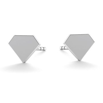 Diamond earrings, sterling silver 925, LK-0617 KLS - 0,50*PT - Platinum Plated