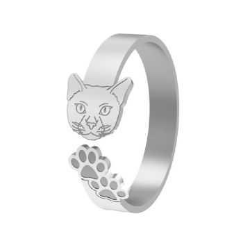 Cat ring, sterling silver 925, LK-1402 - 0,80