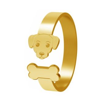 Dog ring, sterling silver 925, LK-1403 - 0,80*24K - Gold Plated - 0,4 µm