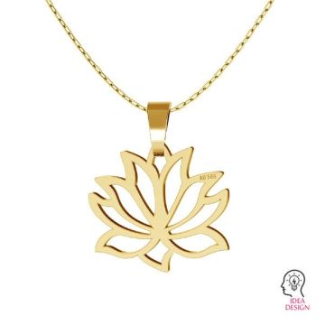 Lotos flower pendant gold 14K, LKZ-00771 - 0,30*Gold AU 585, 14K