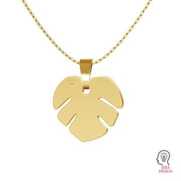 Monstera leaf, pendant gold 14K, LKZ-00809 - 0,30*Gold AU 585, 14K