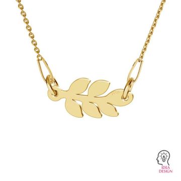 Twig leaf, pendant gold 14K, LKZ-00689 - 0,30*Gold AU 585, 14K