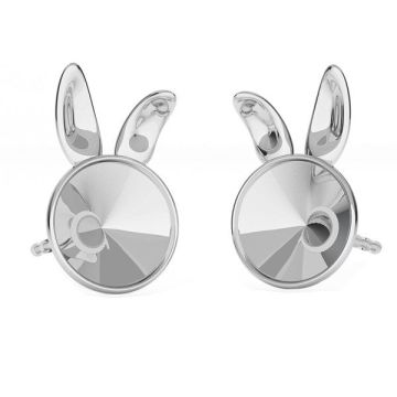 Bunny earring base Swarovski, sterling silver 925, KLS ODL-00379 10x14 mm (1122 SS 29) (L+R)