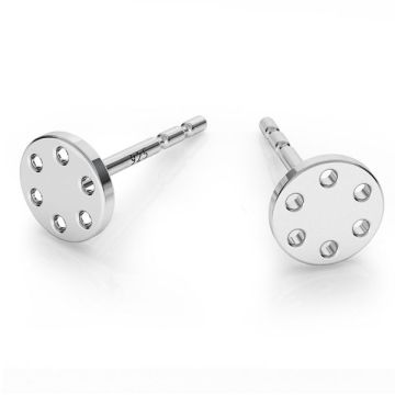 Round earrings, sterling silver 925, LK-1485 KLS - 0,50