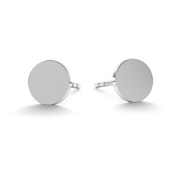 Round earrings, sterling silver 925, LK-0617 KLS - 0,50