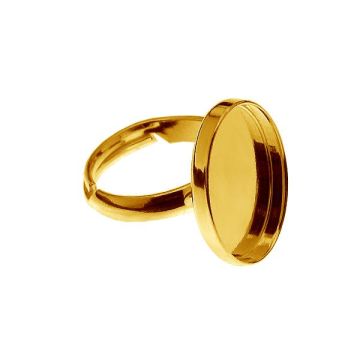 FMG 18X13MM UNIVERSAL RING*18K - Light Yellow Gold Plated - 0,4 µm