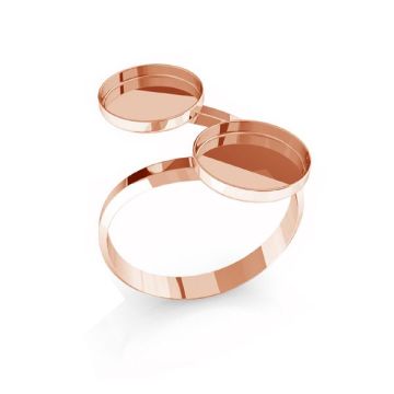 Double round ring, resin base, sterling silver 925, D-RING FMG-R 1,2x8 mm x2*18K - Rose Gold Plated - 0,4 µm