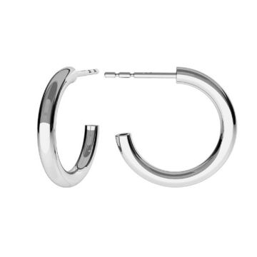 Semicircular earrings, sterling silver 925, KL-220 17,5x20,5 mm*PT - Platinum Plated