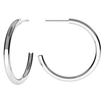 Semicircular earrings, sterling silver 925, KL-240*PT - Platinum Plated