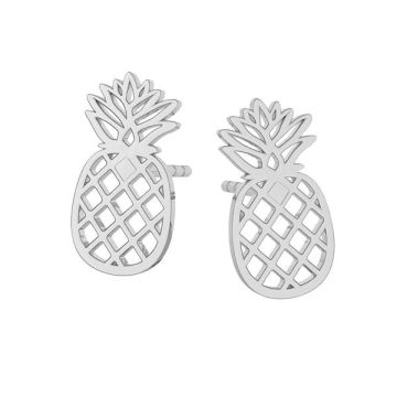 Pineapple earrings, sterling silver 925, LKM-2115 KLS - 0,50*PT - Platinum Plated