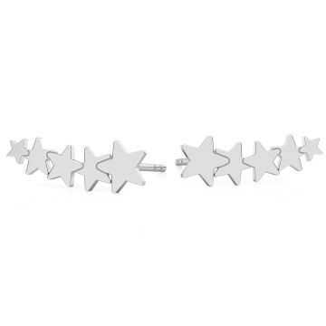 Stars climber earrings, sterling silver 925, KLS LKM-2177 - 0,50 7x14,5 mm