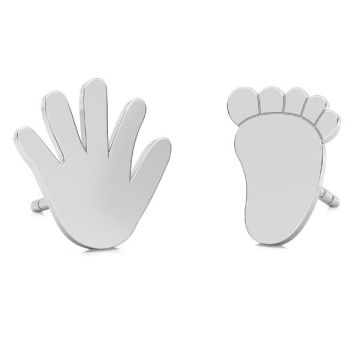 Foot & hand earrings, sterling silver 925, LKM-2176 KLS - 0,50 (L+R)