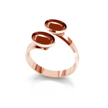 Sterling silver ring Swarovski base, OKSV 4120 MM 8,00 DOUBLE RING*18K - Rose Gold Plated - 0,4 µm