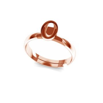 Sterling silver ring Swarovski base, OKSV 4120 MM 8,00 UNIVERSAL RING*18K - Rose Gold Plated - 0,4 µm