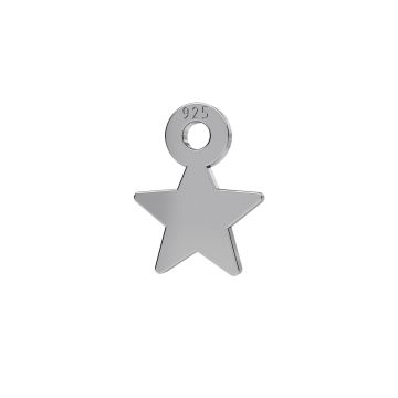 Star mini pendant, sterling silver, LKM-2336 - 0,50*BRH - Black Rhodium Plated