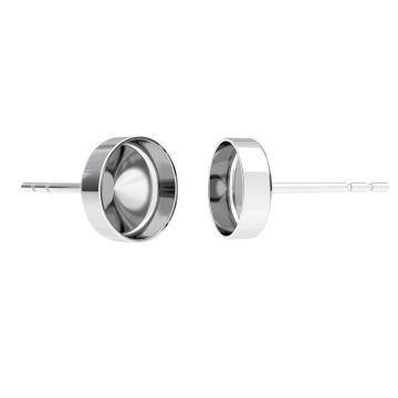 Round earrings for resin, sterling silver 925, KLS FMG-R 1,8x7 mm