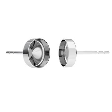 Round earrings for resin, sterling silver 925, KLS FMG-R 1,8x7 mm*RH - White Rhodium Plated