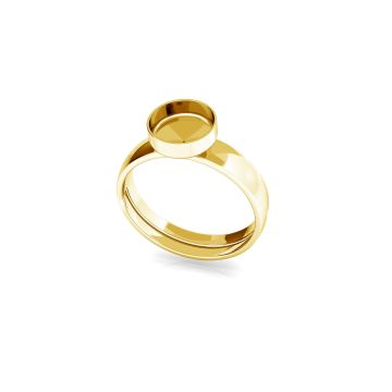 Round universal ring, resin base, sterling silver 925, U-RING FMG-R 1,8x7 mm*18K - Light Yellow Gold Plated - 0,4 µm