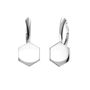 Openwork earrings setting for Hexagon*sterling silver 925