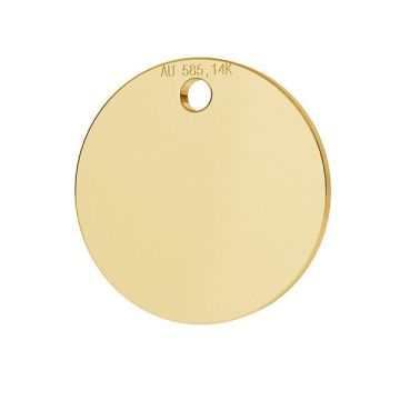 Round tag pendant gold 14K LKZ14K-50032 - 0,30 12 mm*Gold AU 585, 14K